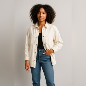 Abercrombie & Fitch Cream Jean Jacket